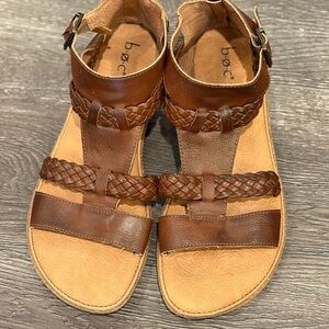 BOC Born Melinda Womens Sz 10 Brown Synthetic Gladiator Sandals Shoes EUC